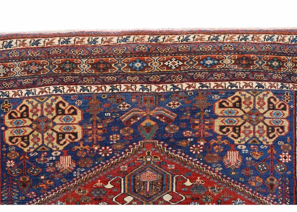 Vintage Shiraz Traditional Area Rugs for Living Room 6x4 ft Wool/Cotton