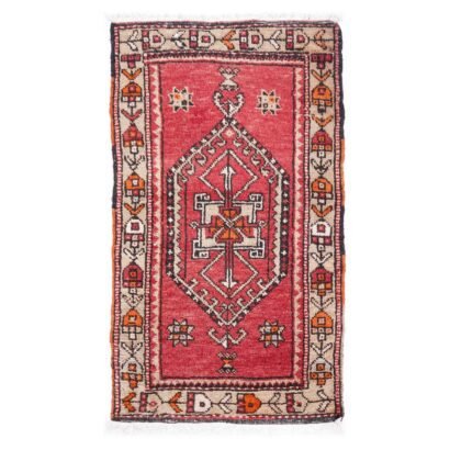 Washable Vintage Red Rugs for Dining Room 3x1.8 ft Traditional Konya - Rug 1