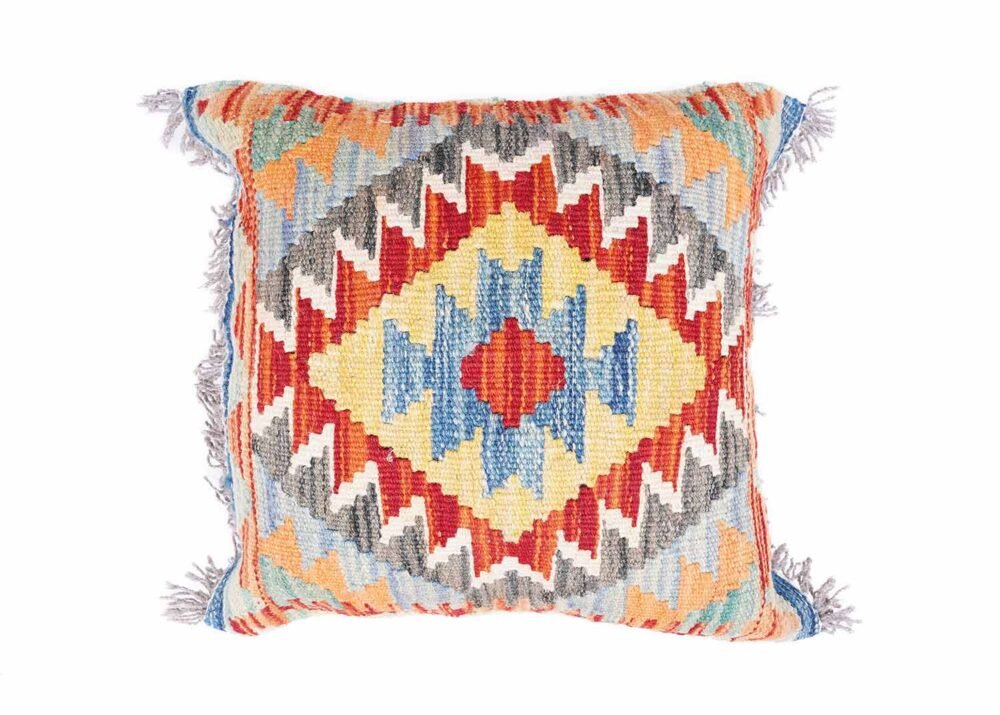 Colorful Sofa Cushions Kilim Pillow 1.48x1.64 ft Handwoven