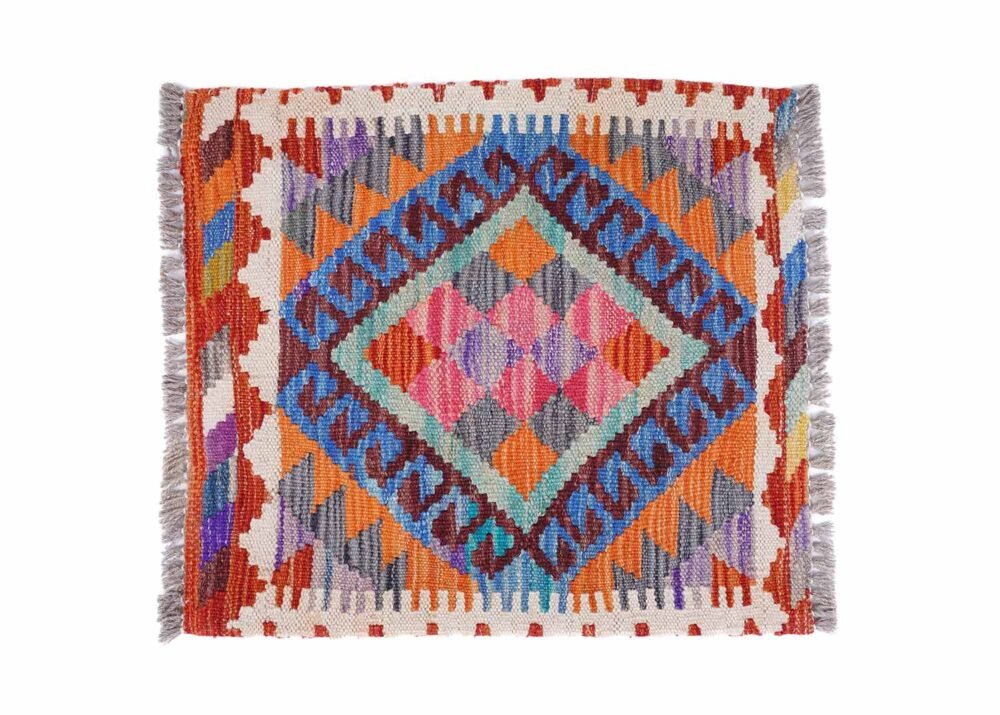 Decorative Pillows Multicolor 1.44x1.64 ft Wool Kilim Cushion