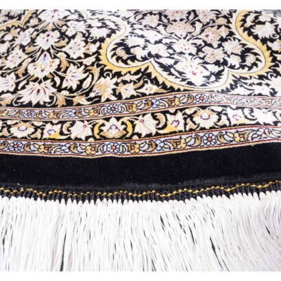 High Quality Medallion Gold and Black Rug 9.8x6.5 ft Bamboo Silk - Rugs 1