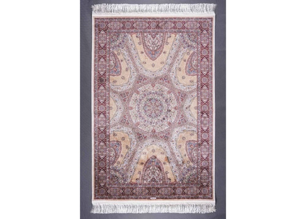 Machine Made Oriental Rug Medallion 3.9x5.9 ft Bamboo Silk - Rugs 1