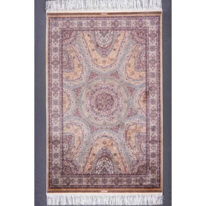 Machine Made Silk Rug 3.9x5.9 ft Oriental Medallion - Rugs 1