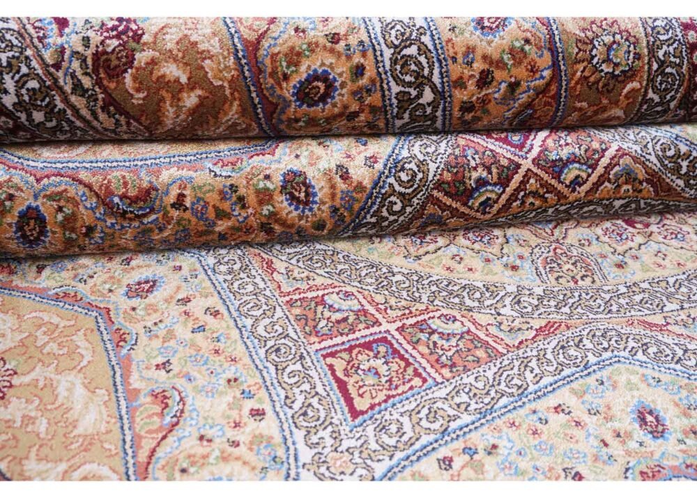 Machine Made Silk Rug 3.9x5.9 ft Oriental Medallion - Rugs 1