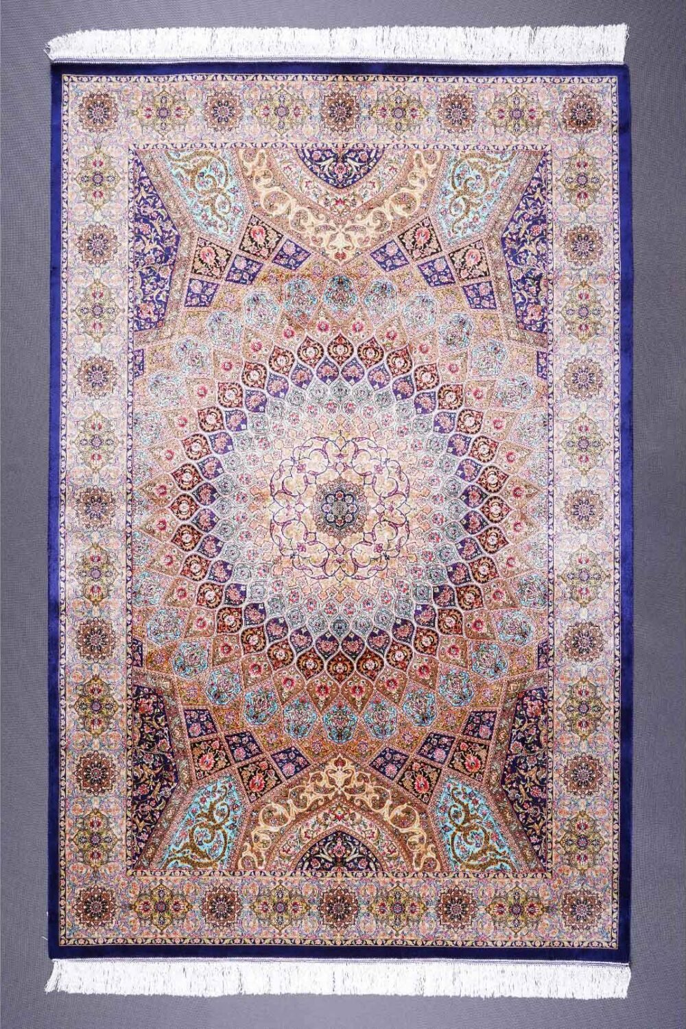 Medallion Area Rug 3.9x5.9 ft Bamboo Silk Oriental - Rugs 1