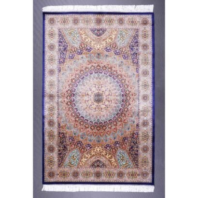 Medallion Area Rug 3.9x5.9 ft Bamboo Silk Oriental - Rugs 1