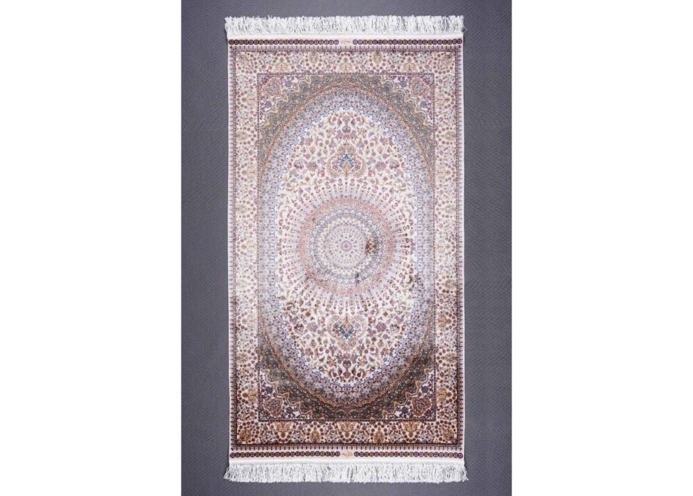 Medallion Brown Oriental Rug 2.9x4.9 ft Bamboo Silk - Rugs 1