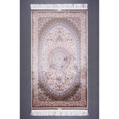 Medallion Brown Oriental Rug 2.9x4.9 ft Bamboo Silk - Rugs 1