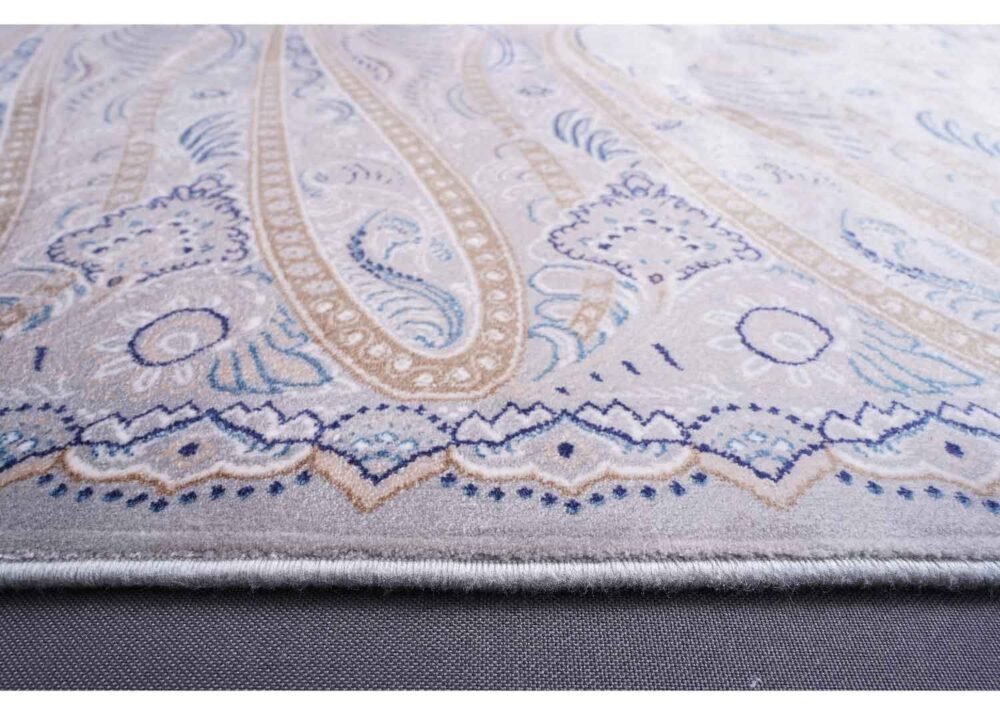 Modern Neutral Rug 11x7.8 ft Large Medallion Bamboo Silk - Rugs 1