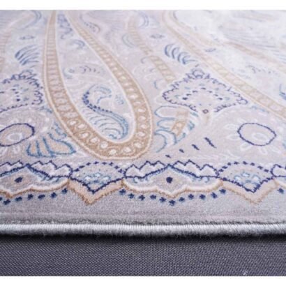 Modern Neutral Rug 11x7.8 ft Large Medallion Bamboo Silk - Rugs 1