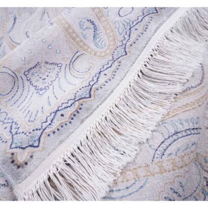 Modern Neutral Rug 11x7.8 ft Large Medallion Bamboo Silk - Rugs 1