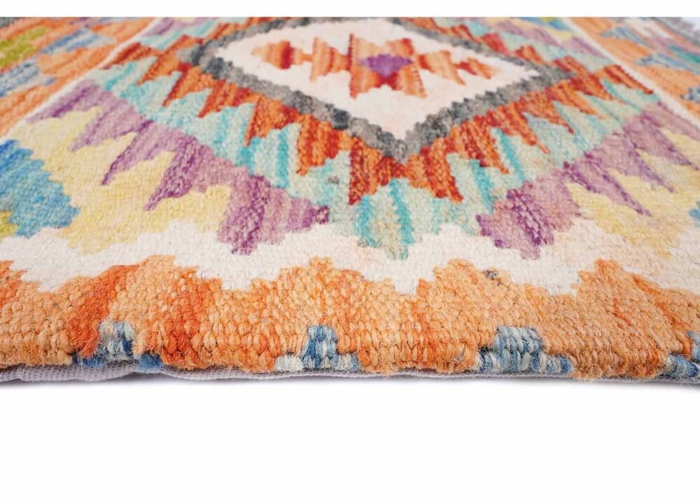 Multicolor Outdoor Pillows Wool & Wool Kilim Cushion 1.48x1.64 ft