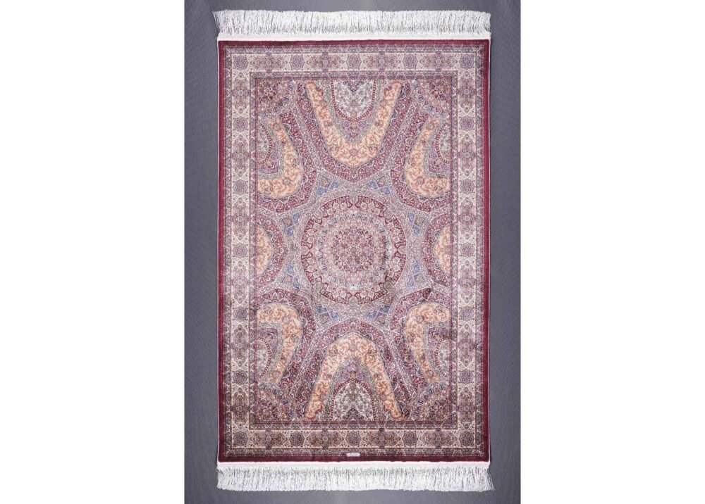 Oriental Silk Rug 5.9x3.9 ft Medallion Bamboo - Rugs 1