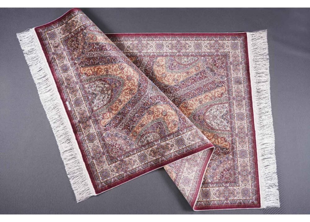 Oriental Silk Rug 5.9x3.9 ft Medallion Bamboo - Rugs 1