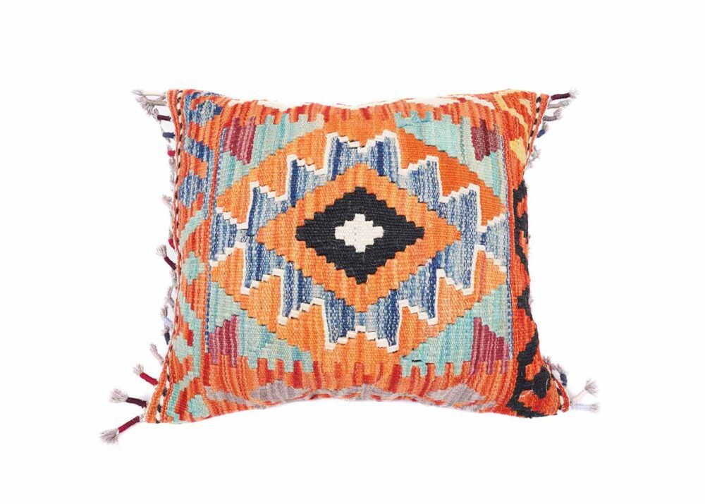 Pure Wool Multi Colored Accent Pillows Kilim Cushion 1.44x1.71 ft