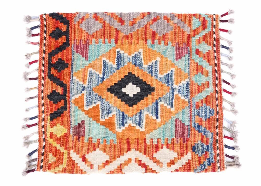 Pure Wool Multi Colored Accent Pillows Kilim Cushion 1.44x1.71 ft
