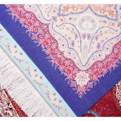 Red and Pink Rug Bamboo Silk 6.5x9.8 ft Oriental Medallion - Rugs 1