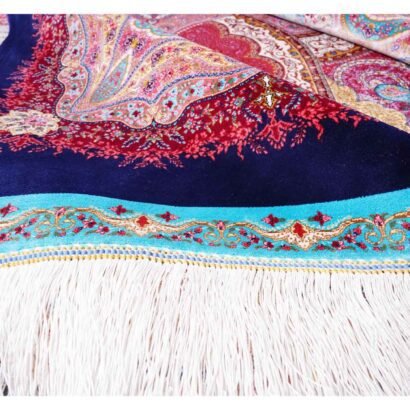 Red and Pink Rug Bamboo Silk 6.5x9.8 ft Oriental Medallion - Rugs 1