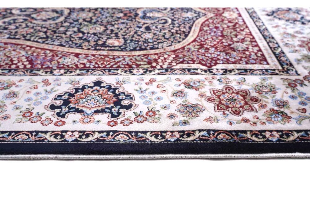Sajada Black and Beige Rug 3.9x2.6 ft Bamboo Silk - Rugs 1