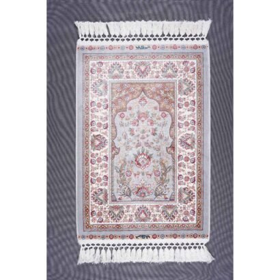 Sajada Light Gray Area Rug 1.6x2.2 ft Bamboo Silk - Rugs 1