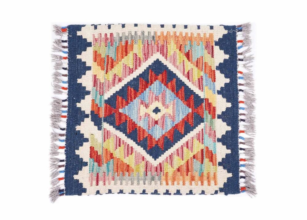 Set of 3 Handwoven Multicolor Throw Pillows Scandinavian Design