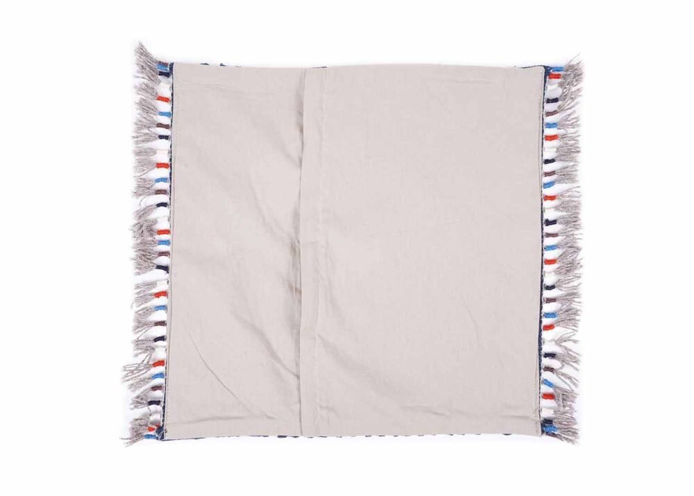Set of 3 Handwoven Multicolor Throw Pillows Scandinavian Design