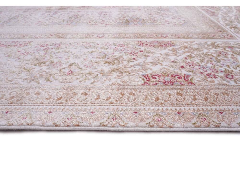 Medallion Neutral Area Rug 6.5x9.8 ft Bamboo Silk - Rugs 1