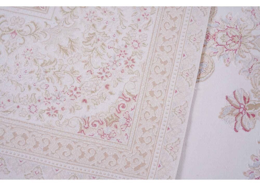 Medallion Neutral Area Rug 6.5x9.8 ft Bamboo Silk - Rugs 1