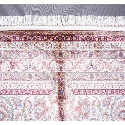 Oriental Red Silk Rug 8.2x11.1 ft Medallion Bamboo Silk - Rugs 1