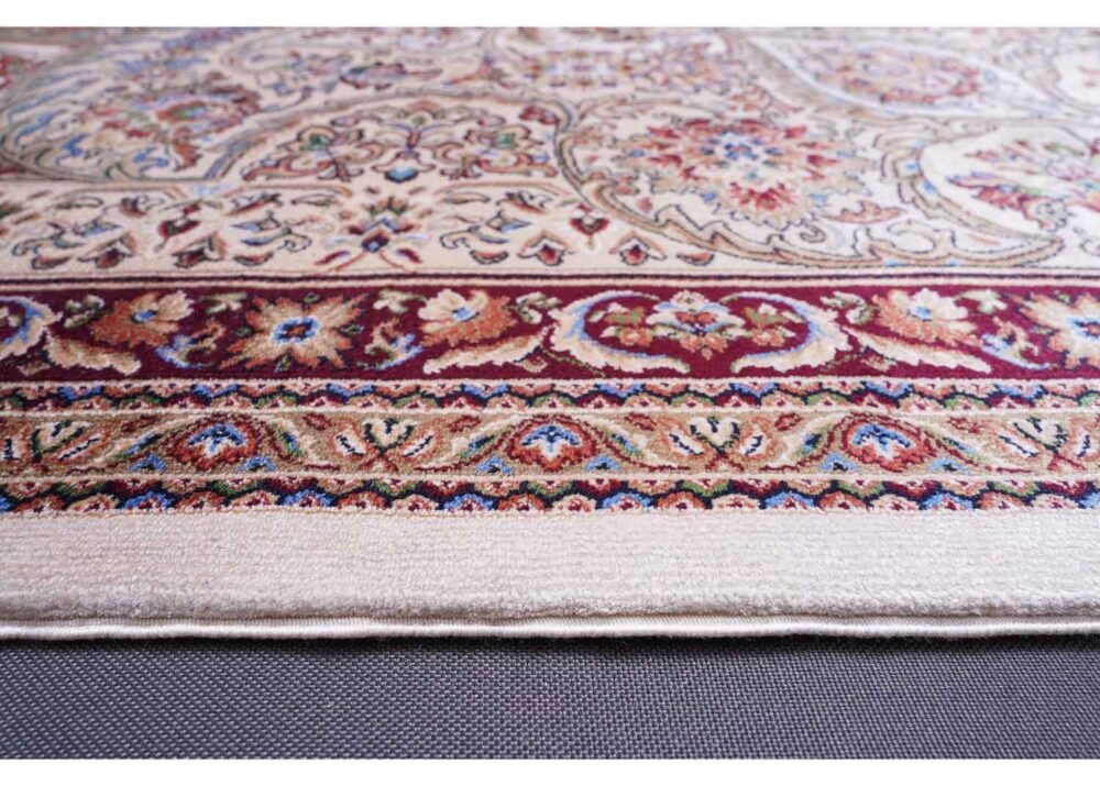 Oriental Red Silk Rug 8.2x11.1 ft Medallion Bamboo Silk - Rugs 1