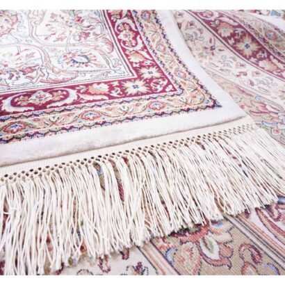 Oriental Red Silk Rug 8.2x11.1 ft Medallion Bamboo Silk - Rugs 1