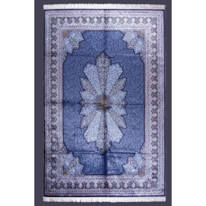 Bamboo Silk Blue Rugs for Bedroom 7.8x11.1 ft Medallion - Rugs 1
