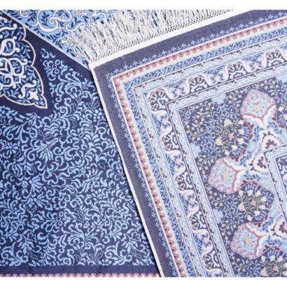 Bamboo Silk Blue Rugs for Bedroom 7.8x11.1 ft Medallion - Rugs 1