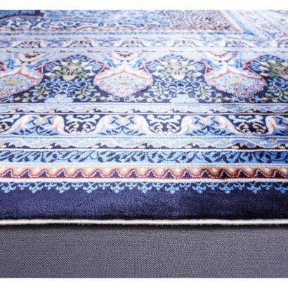 Bamboo Silk Blue Rugs for Bedroom 7.8x11.1 ft Medallion - Rugs 1