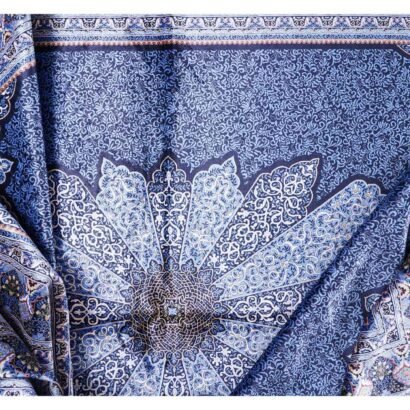Bamboo Silk Blue Rugs for Bedroom 7.8x11.1 ft Medallion - Rugs 1