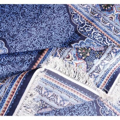 Bamboo Silk Blue Rugs for Bedroom 7.8x11.1 ft Medallion - Rugs 1