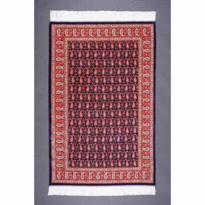 Bamboo-Silk Orange And Blue Rugs 4x2.6 ft Machine-made - Rugs 1