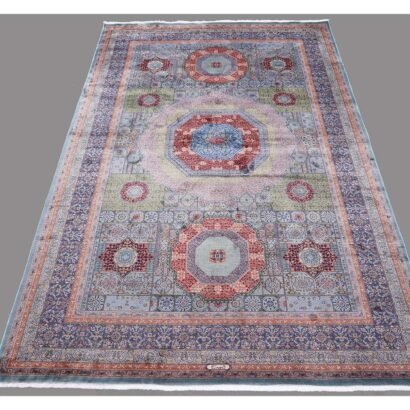 Blue and Green Area Rug 3.9x5.9 ft Modern Memluk - Rugs 1