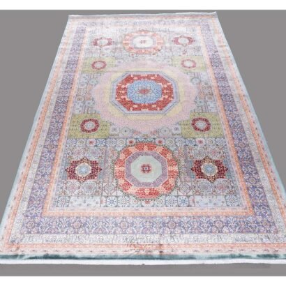 Blue and Green Area Rug 3.9x5.9 ft Modern Memluk - Rugs 1