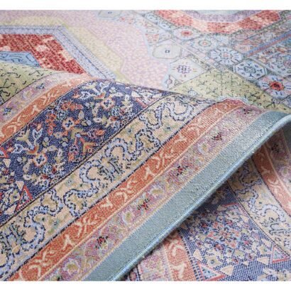 Blue and Green Area Rug 3.9x5.9 ft Modern Memluk - Rugs 1