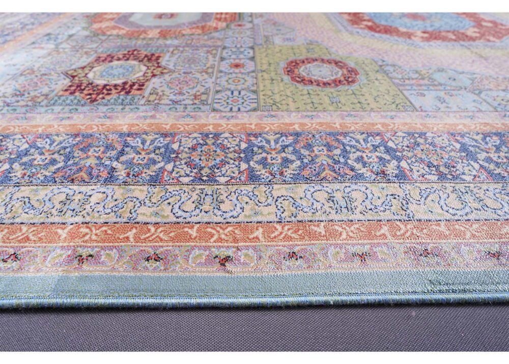 Blue and Green Area Rug 3.9x5.9 ft Modern Memluk - Rugs 1