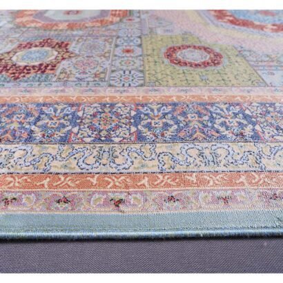 Blue and Green Area Rug 3.9x5.9 ft Modern Memluk - Rugs 1
