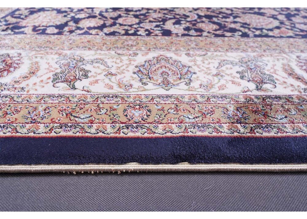 Brown Blue Area Rug 5.9x3.9 ft Medallion Silk - Rugs 1