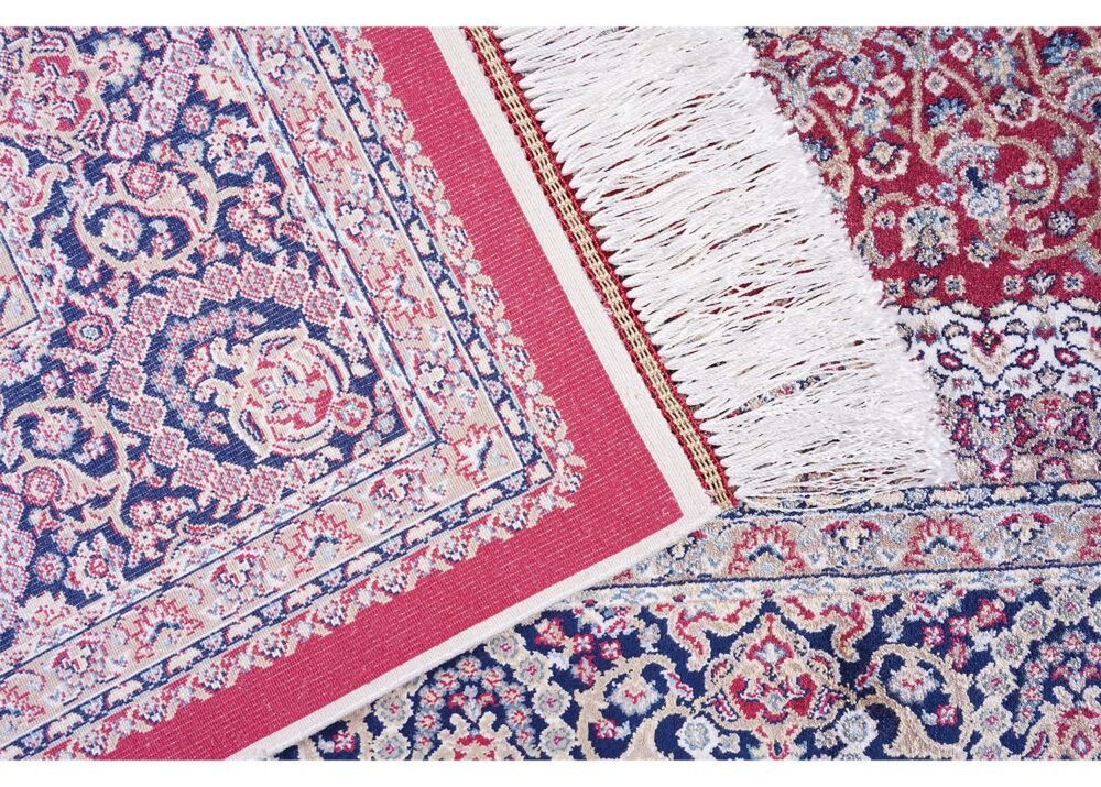 Brown Red Area Rug Bamboo-Silk 3.9x5.9 ft Medallion - Rugs 1