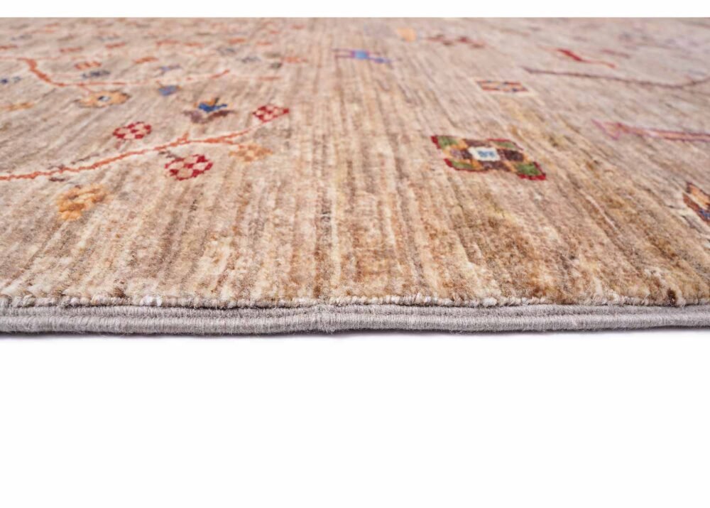 Brown Sultani Pine Tree Rug Traditional Hand-Knotted 7.8x5.7 ft