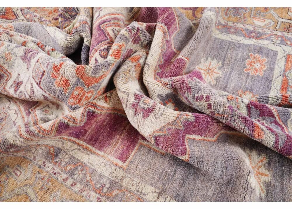 Brown Vintage Area Rug Traditional Sultani Hand-Knotted 7.9x5.7 ft