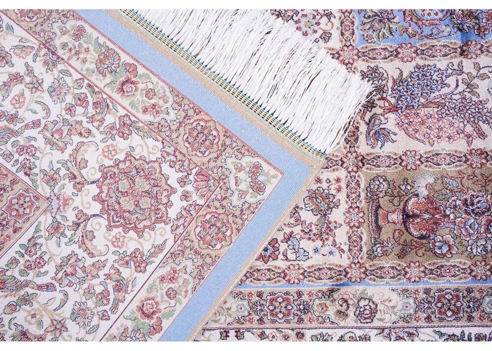 Brown and Beige Area Rug 5.9x3.9 ft Silk Medallion - Rugs 1