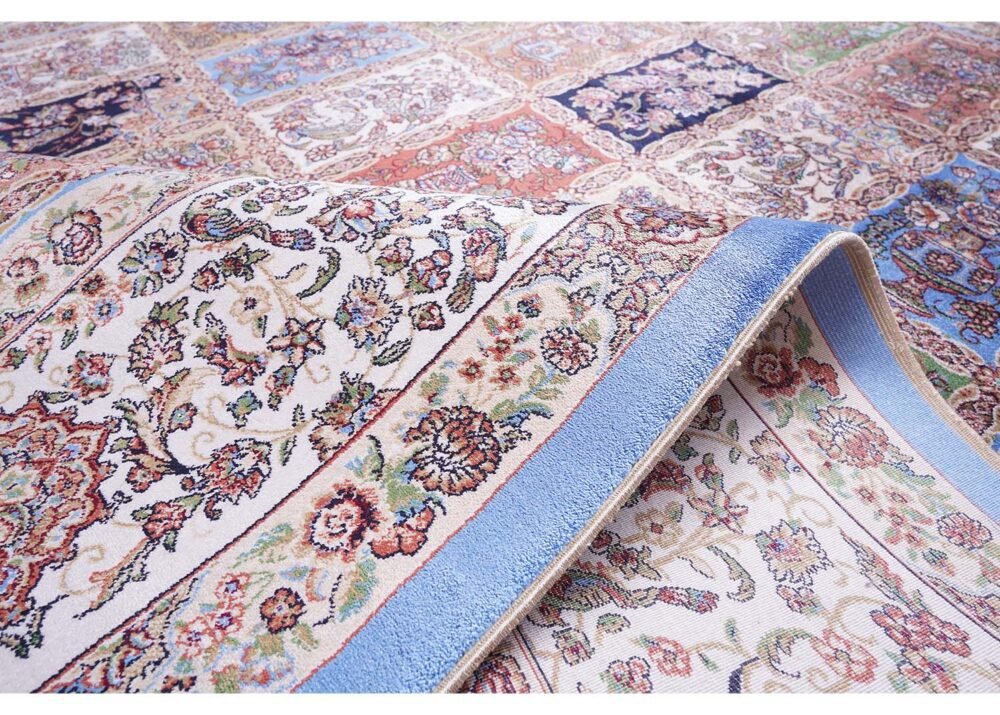 Brown and Beige Area Rug 5.9x3.9 ft Silk Medallion - Rugs 1