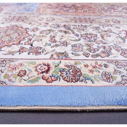 Brown and Beige Area Rug 5.9x3.9 ft Silk Medallion - Rugs 1