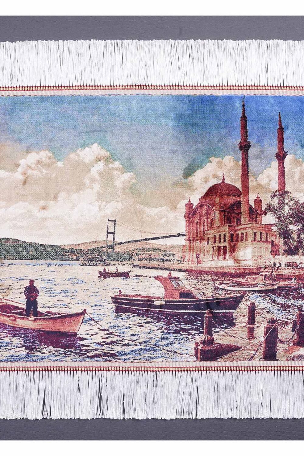 Brown and Blue Rug Silk Portrait 1.6x2.2 ft Machine Made - Rugs 1